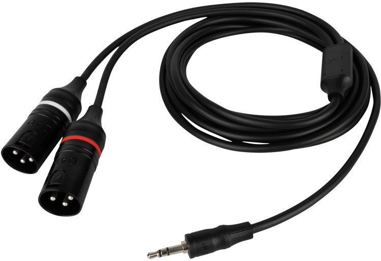 DAP-Audio FL120 – Stereo-Miniklinkenstecker (männlich) auf 2 XLR/M 3P, 3 m, 300 cm