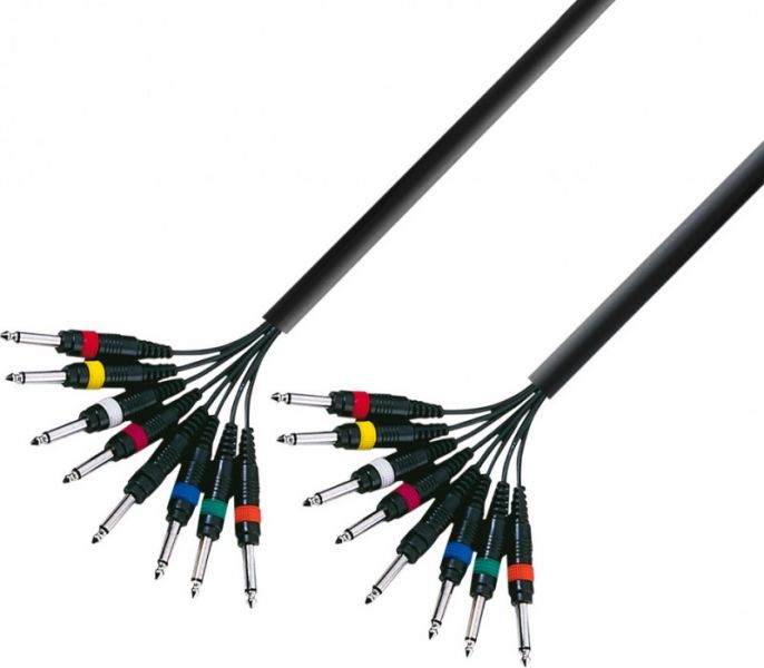 Adam Hall Cables K3 L8 PP 0300 Multicore Kabel 8 x 6,3 mm Klinke mono auf