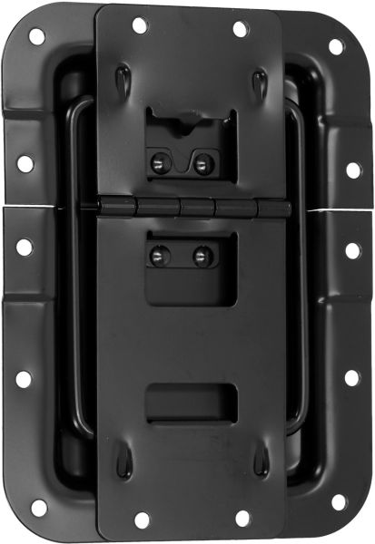 Adam Hall Hardware 270836 BLK - Deckelfeststellscharnier groß gestuft, schwarz