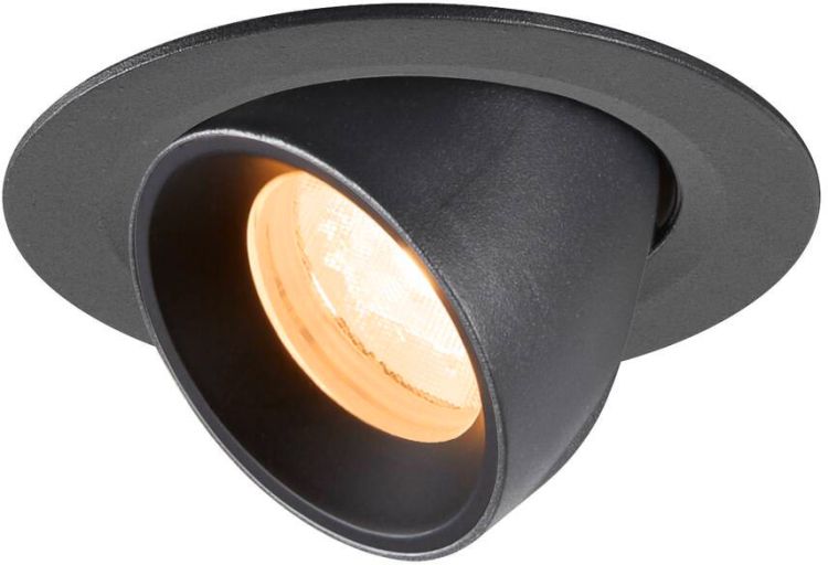 SLV NUMINOS® GIMBLE XS, Deckeneinbauleuchte, 2700 K, 40°, IP20, rund, schwarz
