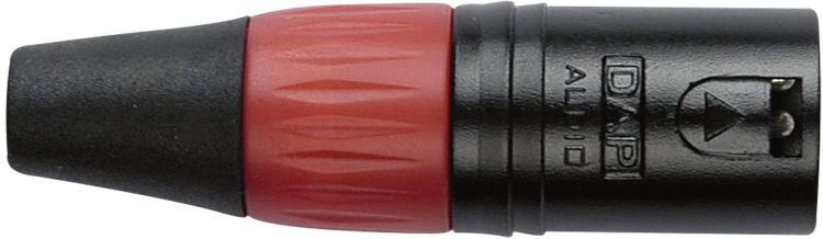 DAP XLR 3p. Verbinder male, Schwarz/Endkappe Rot