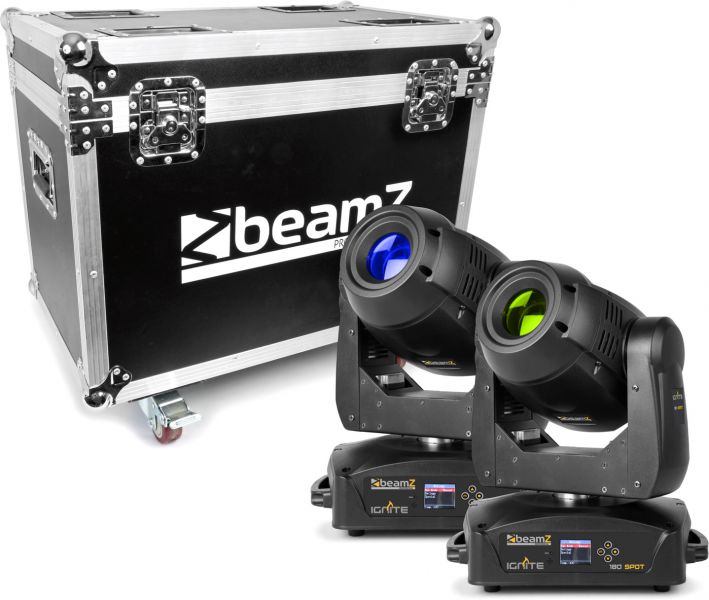 beamZ Pro IGNITE180 Spot LED Moving Head 2 Stück im Flightcase