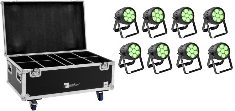 EUROLITE Set 8x LED IP PAR 7x10W RGBL Spot + Case