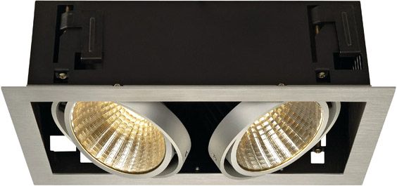SLV KADUX LED Double DL Set, alu-brushed, 30°, 3000K, inkl. Treiber