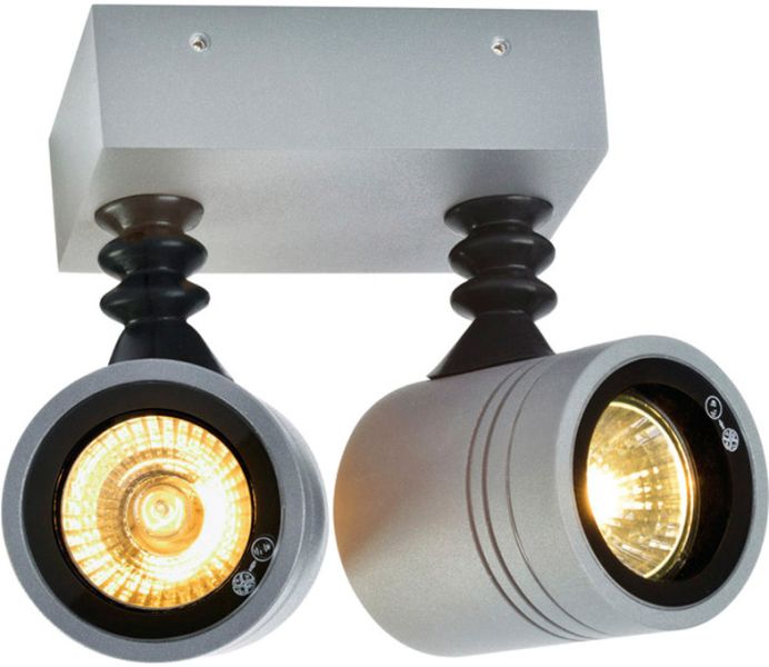 SLV MYRA WALL Outdoor Wand- und Deckenleuchte, QPAR51, IP55, silbergrau