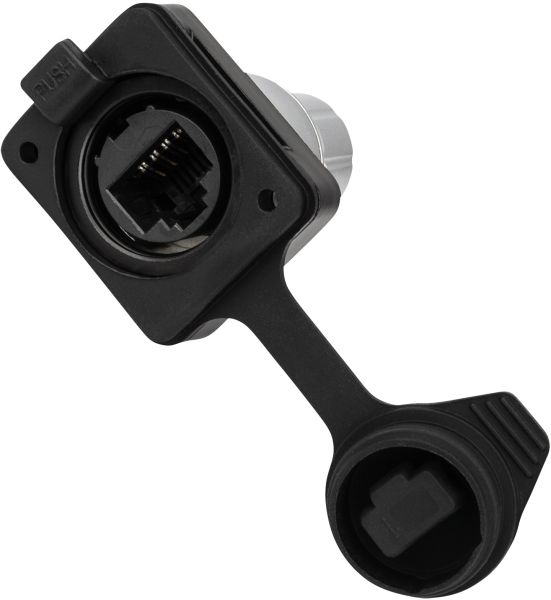 SEETRONIC RJ45-Chassis-Durchführung mit Verriegelungsbuchse – CAT6A – IP65