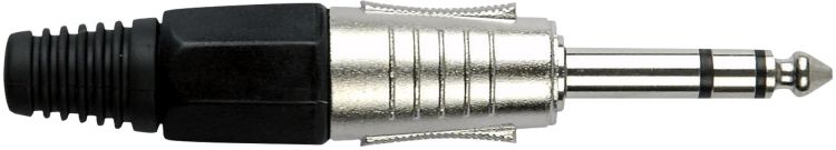 DAP 6.3 mm. Klinkeverbinder Stereo, Nickel/ Endkappe Schwarz