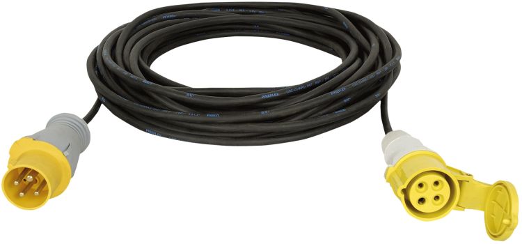 Showtec Motorcable 20 m, CEE 4P 16A  Yellow