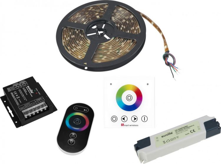 EUROLITE Set LED Strip RGB 5m + RF Controller + Wandpanel + Trafo 24V