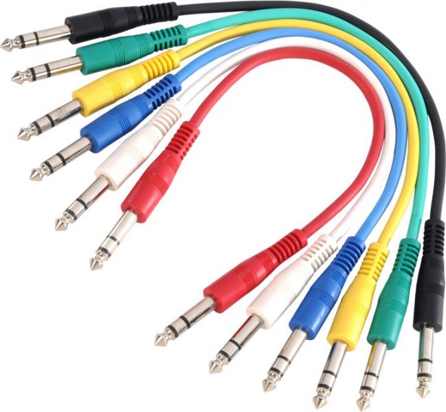 Adam Hall Cables K3 BVV 0030 SET Patchkabel Set aus 6 Kabeln 6,3 mm Klinke