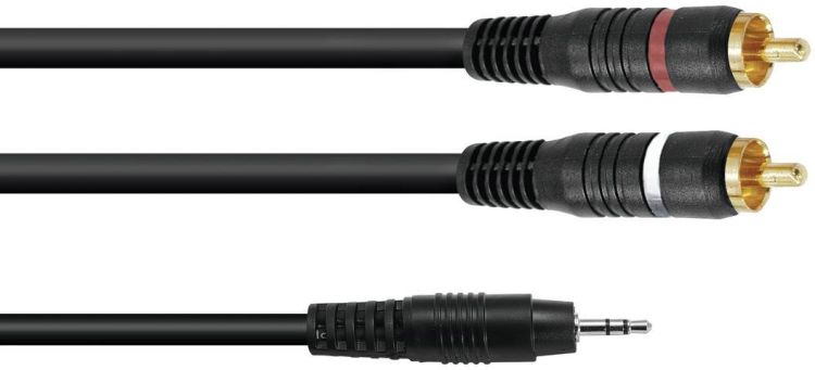 OMNITRONIC Adapterkabel 3,5 Klinke/2xCinch 6m sw