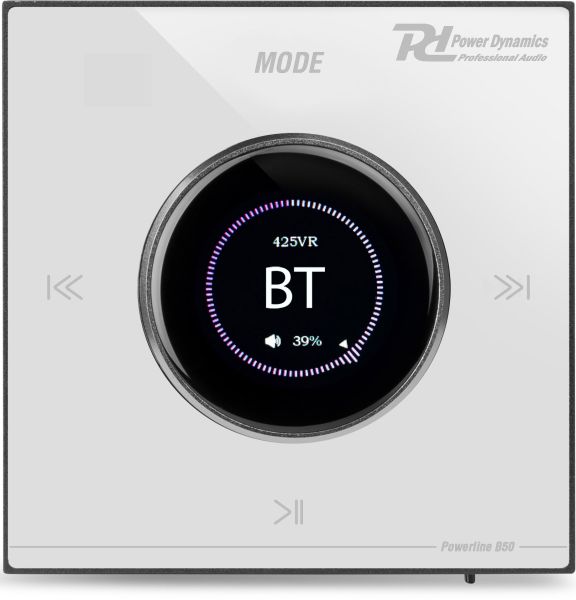 Power Dynamics Powerline B50W Wand-Audioverstärker BT/LCD Weiß