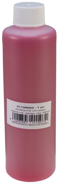 EUROLITE UV-aktive Stempelfarbe, transparent rot, 250ml