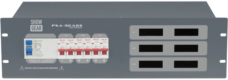 Showtec PSA-32A6S - 6x MCB, Schuko-Ausgang