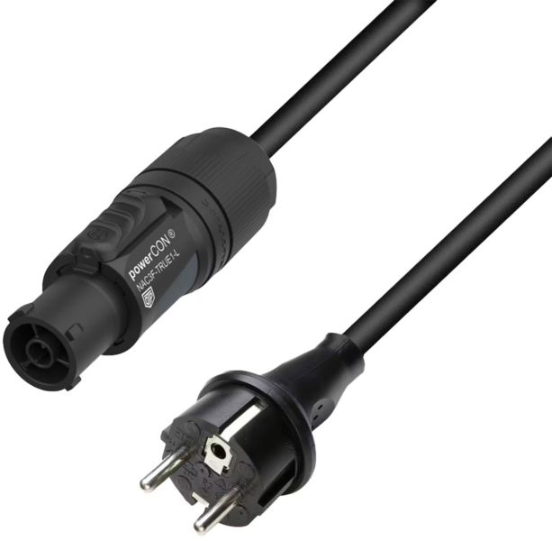 Adam Hall Cables 8101 T CON 1000 - Netzkabel CEE 7/7 - Powercon True1 1,5