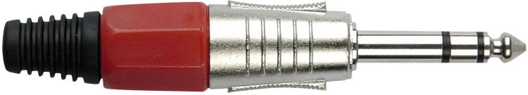 DAP 6.3 mm. Klinkeverbinder Stereo, Nickel/ Endkappe Rot