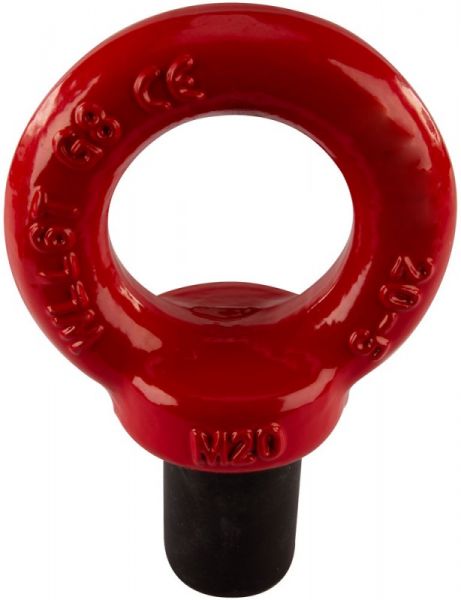 Riggatec Tornillo de anillo altamente resistente M20, rojo 6,0 t