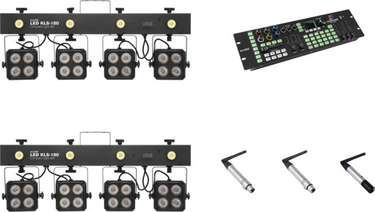 EUROLITE Set 2x KLS-180 + Color Chief + QuickDMX Sender + 2x Empfänger