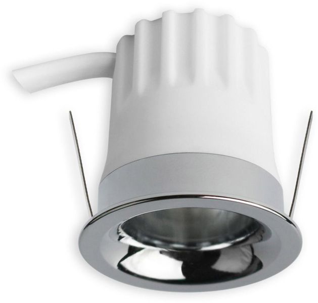 ISOLED LED Einbaustrahler BACK32, alu glänzend, rund, 5W, CRI90, 3000K, rückversetzt, Honeycomb