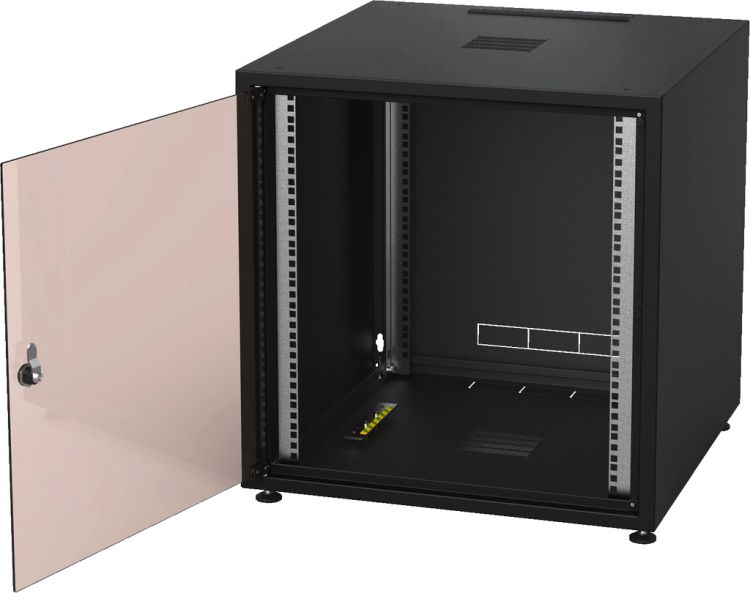 MONACOR RACK-12GD/SW Studiorack für 482-mm-Geräte (19"), 12 HE