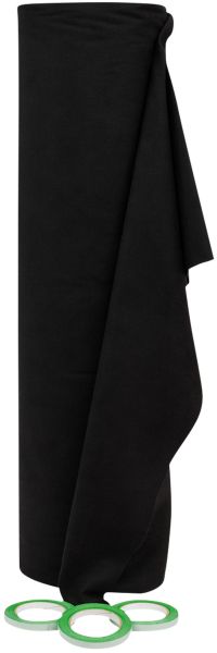 SHOWGEAR Deko Molton 160 g/m² Rolle 1 m, 30 m Schwarz – 1,0 x 30 m (B x L)