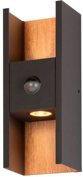 SLV FLATT II, Wandaufbauleuchte, SENSOR, 2700 K, max. 10 W, anthrazit / braun