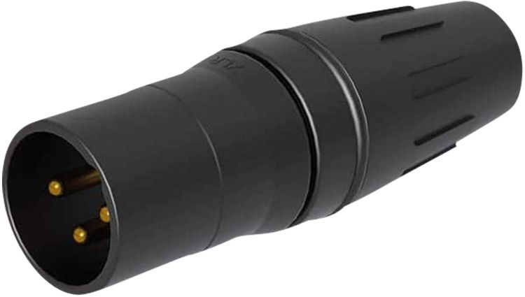 SEETRONIC XLR-3P-Stecker – Stecker, vergoldete Kontakte – schwarzes Gehäuse
