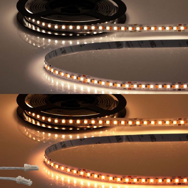 ISOLED LED CRI919/940 MiniAMP Flexband, 24V, 15W, weißdynamisch, 500cm, beidseitiges Kabel mit
