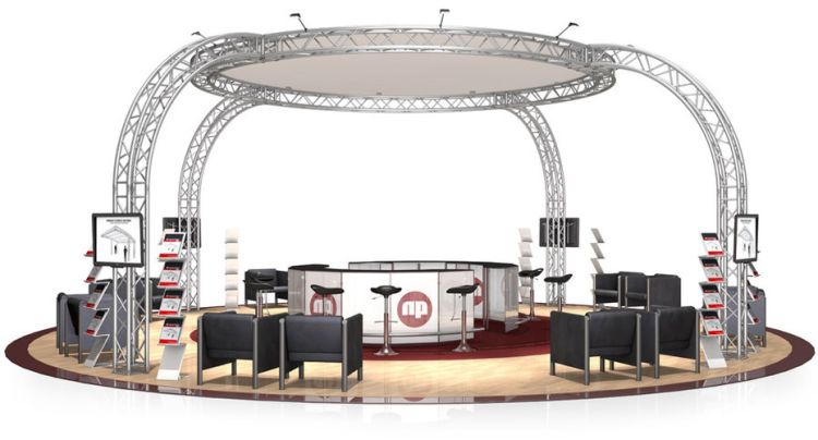 Messestand FD 34 - 8,29 x 8,29 x 4 m (LxBxH) - 69 m²