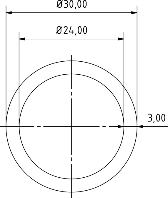 Tube Aluminium Rigide 30x3 Mm - Longueur 1 Mètre - Alliage EN AW 6082 T6 - Pour Constructions, éclairage, Publicité
