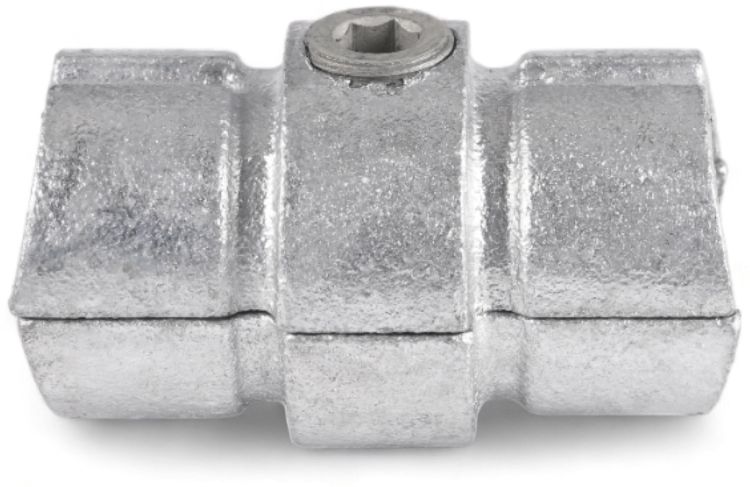 Riggatec Rohrverbinder Verlängerungsstück innen für 48,3 mm Rohr in Silber
