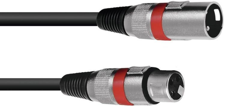 OMNITRONIC XLR Kabel 3pol 1,5m sw/rt