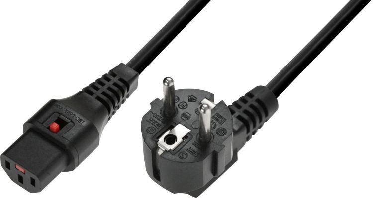 IEC LOCK Kaltgeräte Netzkabel verriegelbar 3x1,0 5m sw