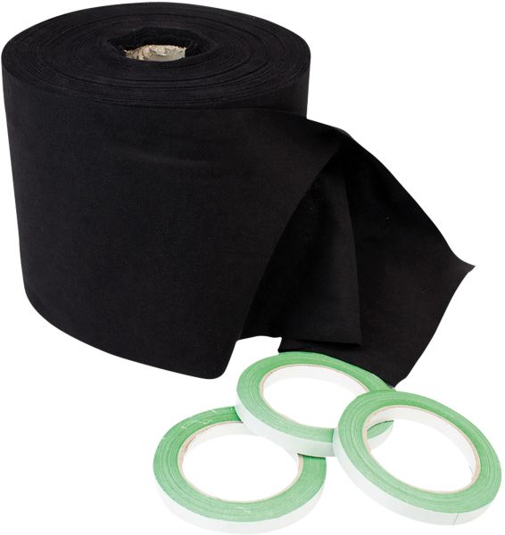 SHOWGEAR Deko-Molton 160 g/m² Rolle 0,2 m, 30 m Schwarz – 0,2 x 30 m (B x L)