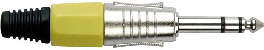 DAP 6.3 mm. Klinkeverbinder Stereo, Nickel/ Endkappe Gelb