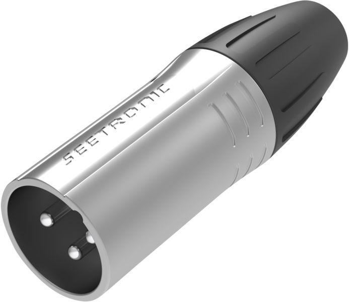SEETRONIC XLR-3P-Stecker – Stecker, silberne Kontakte – schwarzes Gehäuse