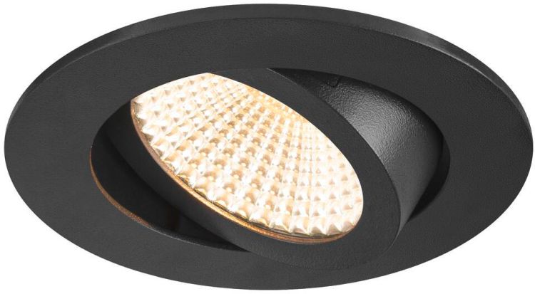 SLV NEW TRIA® 68, Deckeneinbauleuchte, 1800-3000K, 60°, IP 20, rund, schwarz