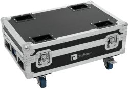 ROADINGER Flightcase 4x AKKU BAR-6 Glow QCL Flex QuickDMX con función de carga