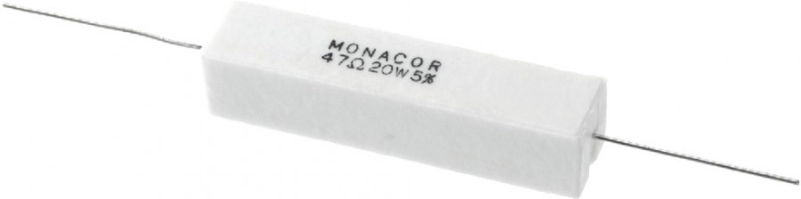 Résistance Ciment Monacor LSR-220/20 - 22 Ω, 20W, Pour Crossover Audio Et Charge - 4