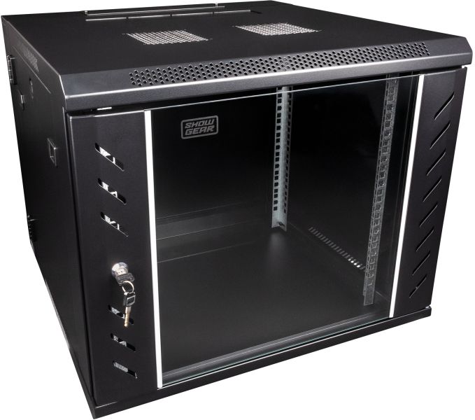 Showgear RCA-WMH-9 9U 19" Patch Panel Rack, Wandmontage, aufklappbare Rückseite