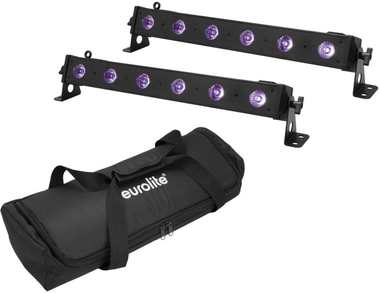 EUROLITE Set 2x LED BAR-6 UV Leiste + Soft-Bag