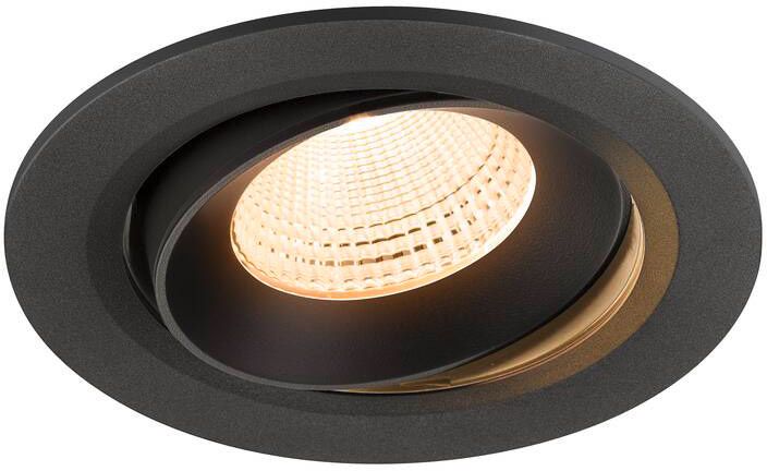 SLV NUMINOS® MOVE L, Deckeneinbauleuchte, 2700 K, 55°, IP20, rund, schwarz