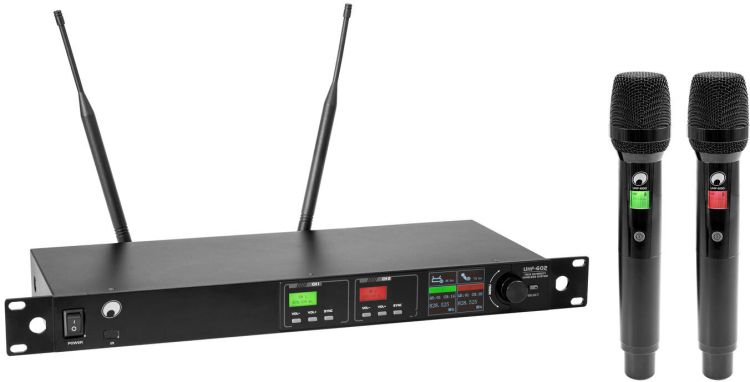 OMNITRONIC UHF-602 2-Kanal Funkmikrofon-System 823-832/863-865 MHz