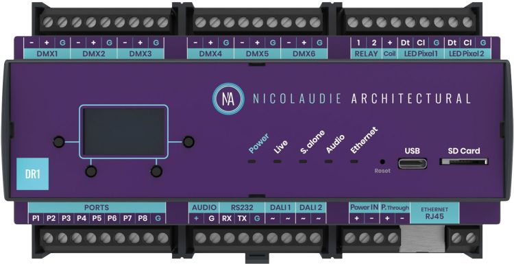 Nicolaudie Architectural DINA - DR1, fortschrittlicher Beleuchtungsregler für die DIN-Schienenmontage