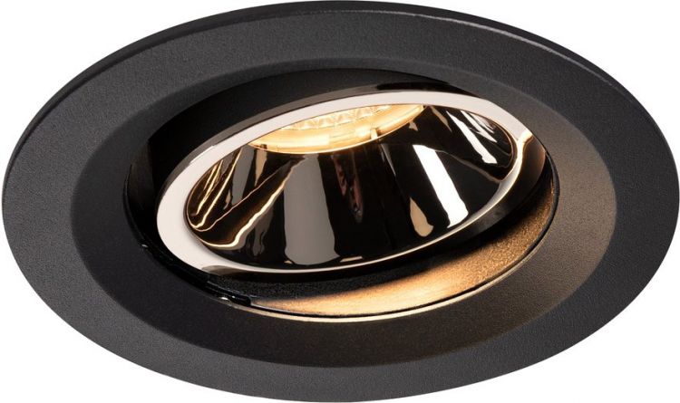 SLV NUMINOS® MOVE DL M, Indoor, luminaria empotrada de techo led negro/cromo 3000 K 40 °