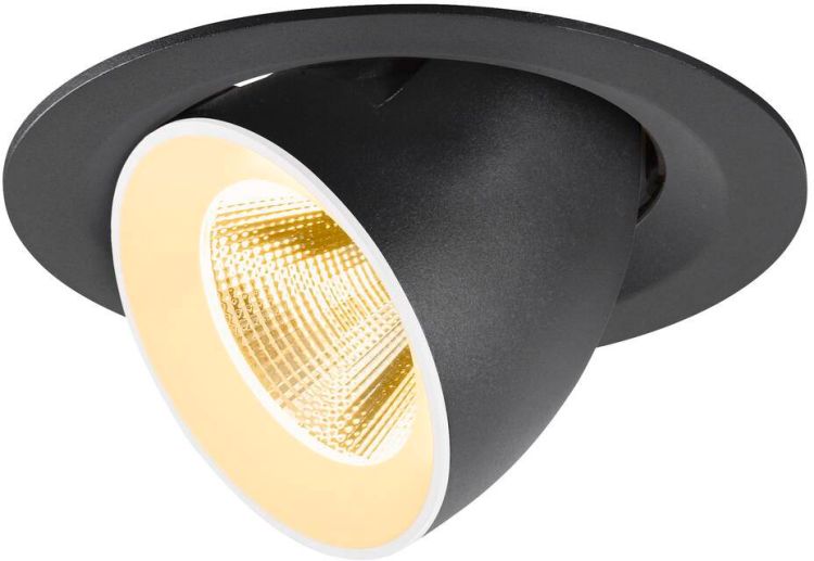 SLV NUMINOS® GIMBLE M, Deckeneinbauleuchte,, 3000 K, 20°, schwarz / weiß