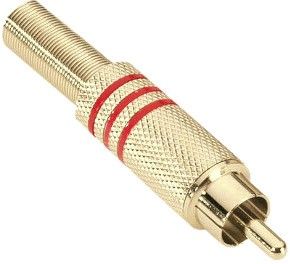 Adam Hall Connectors 7623 RED Chinch Stecker vergoldet rot