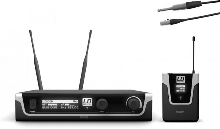 LD Systems U508 BPG Funkmikrofon System mit Bodypack und Gitarren Kabel