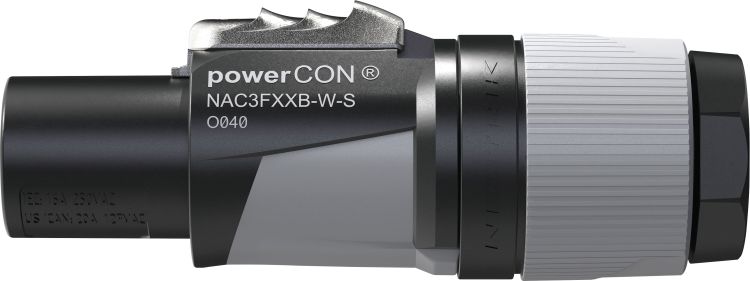 Neutrik PowerCON Connector - S Grau-weißes Gehäuse - kleine Kabeldurchmesser