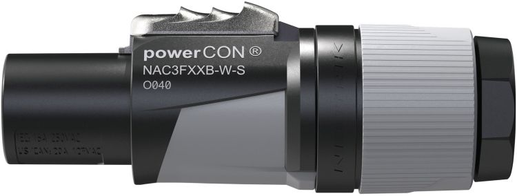 Neutrik PowerCON Connector - S Grau-weißes Gehäuse - kleine Kabeldurchmesser